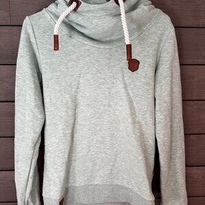 Naketano Women's Mint Green Pull Over Sweatshirt Hoodie Jacket Size Medium